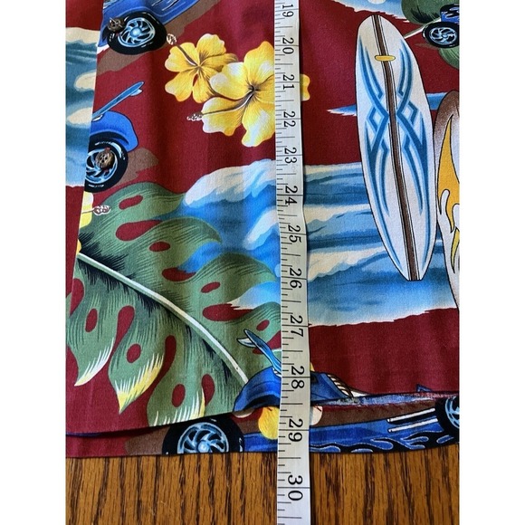 Vintage RJC Hawaiian Shirt Mens L Red Short Sleeve USA Beach Button Up Aloha - Picture 7 of 7